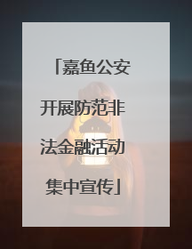 嘉鱼公安开展防范非法金融活动集中宣传