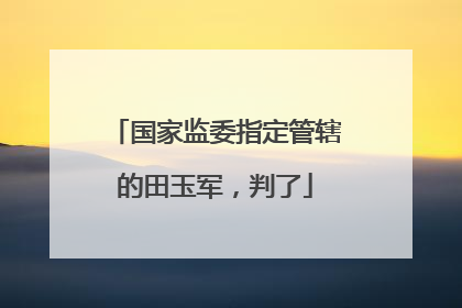 国家监委指定管辖的田玉军，判了