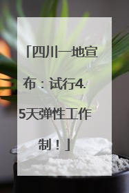 四川一地宣布：试行4.5天弹性工作制！