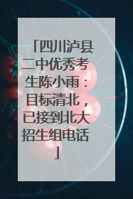 四川泸县二中优秀考生陈小雨：目标清北，已接到北大招生组电话