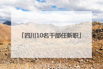 四川10名干部任新职