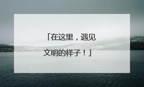 在这里，遇见文明的样子！