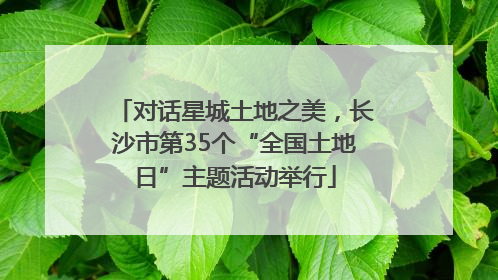 对话星城土地之美，长沙市第35个“全国土地日”主题活动举行