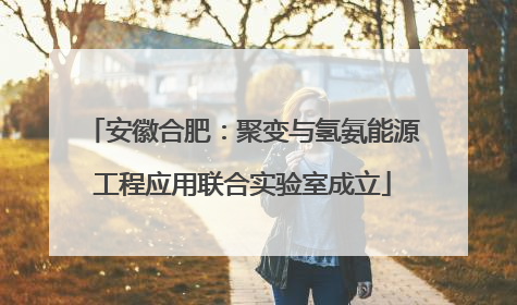安徽合肥：聚变与氢氨能源工程应用联合实验室成立
