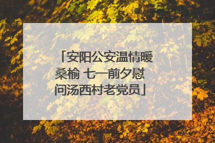 安阳公安温情暖桑榆 七一前夕慰问汤西村老党员
