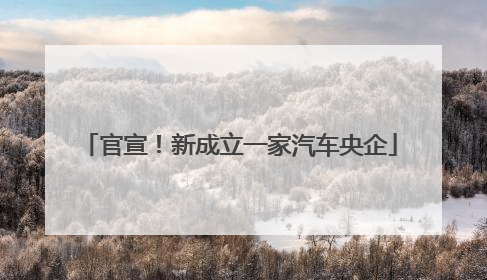 官宣！新成立一家汽车央企