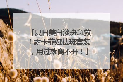 夏日美白淡斑急救！露卡菲娅祛斑套装，用过就离不开！