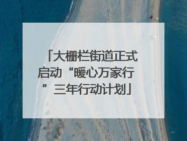 大栅栏街道正式启动“暖心万家行”三年行动计划