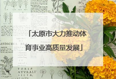 太原市大力推动体育事业高质量发展