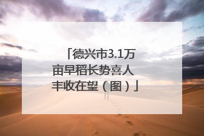 德兴市3.1万亩早稻长势喜人 丰收在望（图）