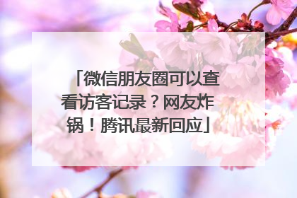 微信朋友圈可以查看访客记录？网友炸锅！腾讯最新回应