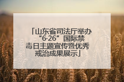 山东省司法厅举办“6·26”国际禁毒日主题宣传暨优秀戒治成果展示