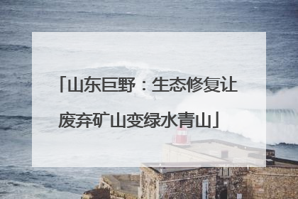 山东巨野：生态修复让废弃矿山变绿水青山