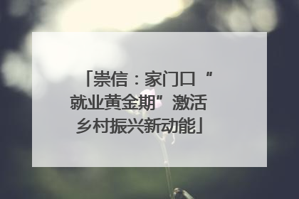 崇信：家门口“就业黄金期”激活乡村振兴新动能