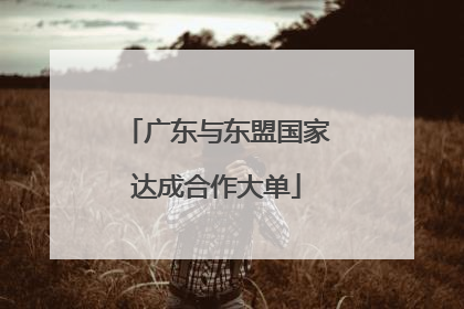 广东与东盟国家达成合作大单