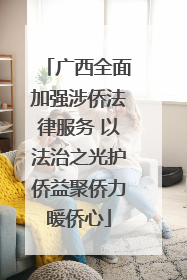 广西全面加强涉侨法律服务 以法治之光护侨益聚侨力暖侨心