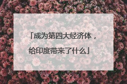 成为第四大经济体，给印度带来了什么