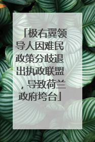 极右翼领导人因难民政策分歧退出执政联盟，导致荷兰政府垮台