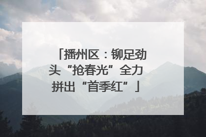 播州区：铆足劲头“抢春光”全力拼出“首季红”
