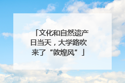 文化和自然遗产日当天，大学路吹来了“敦煌风”