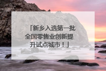 新乡入选第一批全国零售业创新提升试点城市！