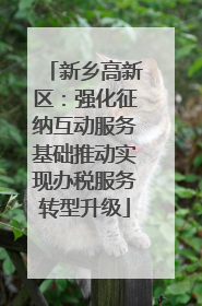 新乡高新区：强化征纳互动服务基础推动实现办税服务转型升级