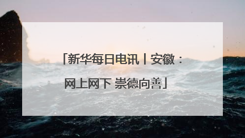 新华每日电讯丨安徽：网上网下 崇德向善