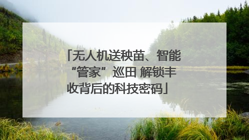 无人机送秧苗、智能“管家”巡田 解锁丰收背后的科技密码