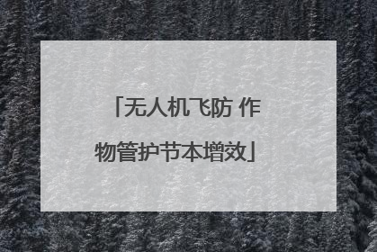 无人机飞防 作物管护节本增效
