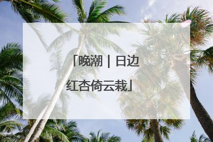 晚潮｜日边红杏倚云栽