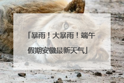 暴雨！大暴雨！端午假期安徽最新天气