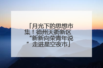 月光下的思想市集！德州天衢新区“新新向荣青年说”走进星空夜市