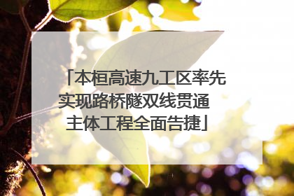 本桓高速九工区率先实现路桥隧双线贯通 主体工程全面告捷