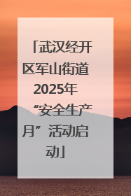 武汉经开区军山街道2025年“安全生产月”活动启动