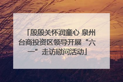 殷殷关怀润童心 泉州台商投资区领导开展“六一”走访慰问活动