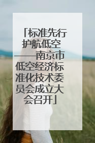 标准先行 护航低空——南京市低空经济标准化技术委员会成立大会召开