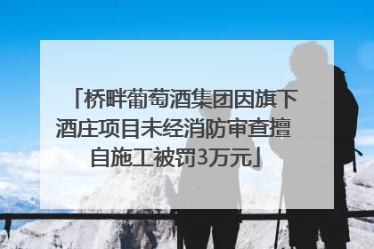 桥畔葡萄酒集团因旗下酒庄项目未经消防审查擅自施工被罚3万元