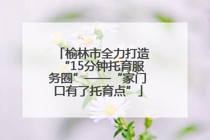 榆林市全力打造“15分钟托育服务圈”——“家门口有了托育点”