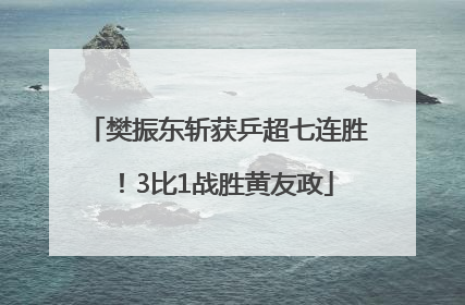 樊振东斩获乒超七连胜！3比1战胜黄友政
