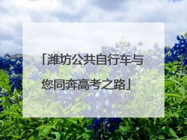 潍坊公共自行车与您同奔高考之路