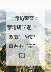 潍坊奎文：禁毒研学迎“双节” 守护青春不“毒”行