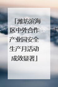 潍坊滨海区中外合作产业园安全生产月活动成效显著