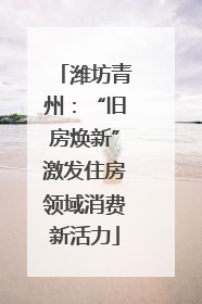 潍坊青州：“旧房焕新”激发住房领域消费新活力
