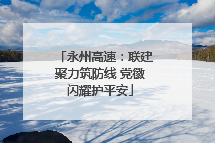 永州高速：联建聚力筑防线 党徽闪耀护平安