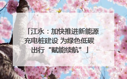 江永：加快推进新能源充电桩建设 为绿色低碳出行“赋能续航”