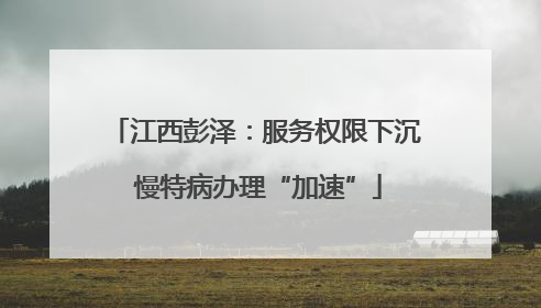江西彭泽：服务权限下沉 慢特病办理“加速”