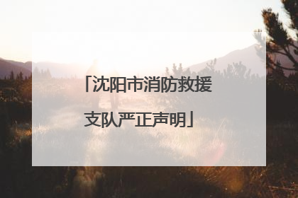 沈阳市消防救援支队严正声明