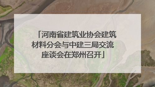 河南省建筑业协会建筑材料分会与中建三局交流座谈会在郑州召开