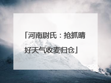 河南尉氏：抢抓晴好天气收麦归仓