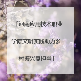 河南应用技术职业学院文明实践助力乡村振兴显担当